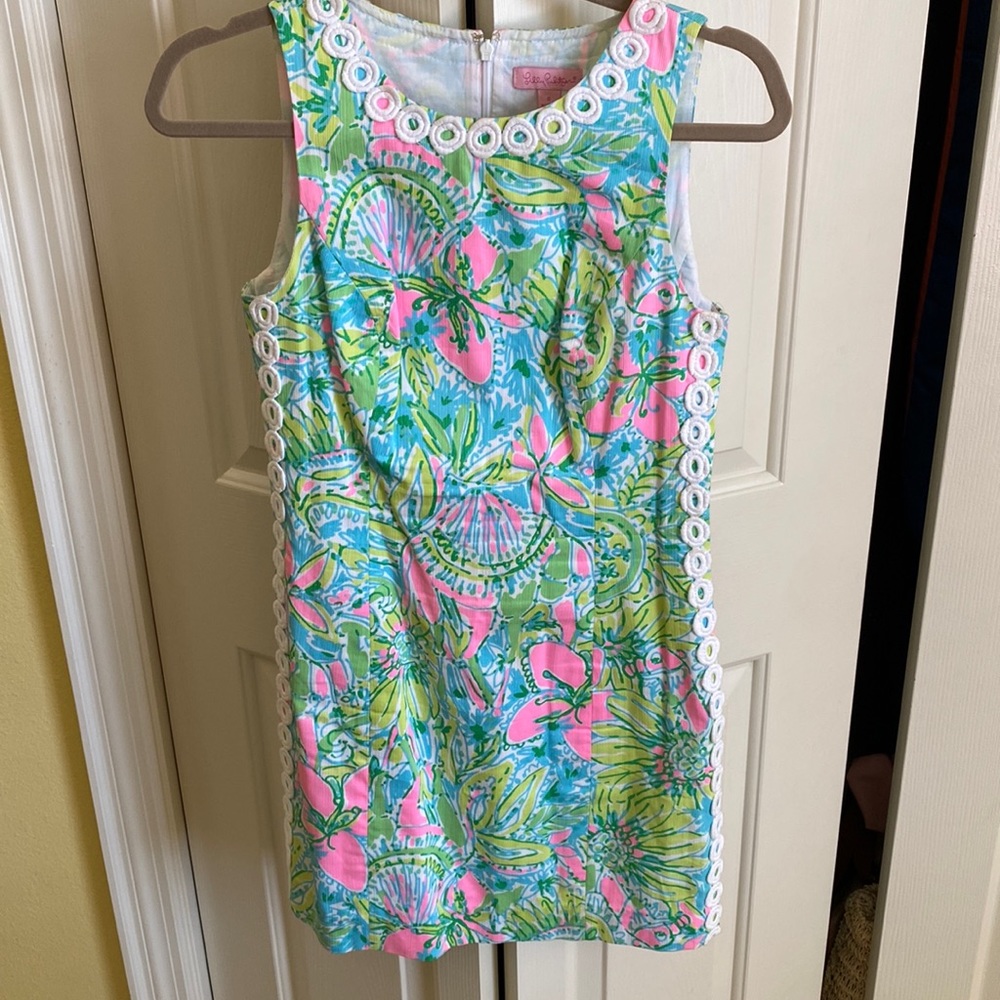 Lilly Pulitzer Mila lace detail shift dress. Size 0